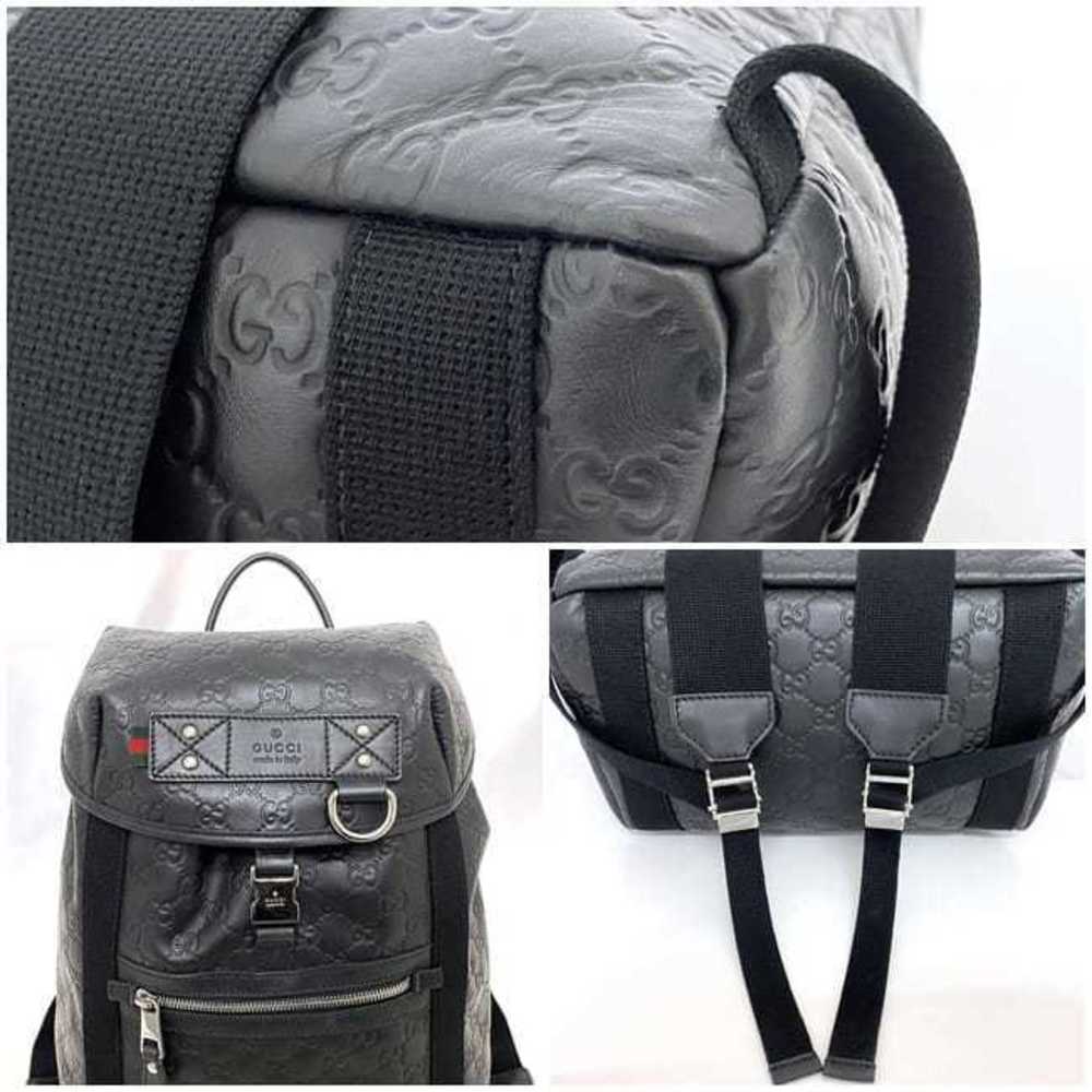 Gucci Drawstring Backpack Sherry Nylon Travel Bla… - image 7